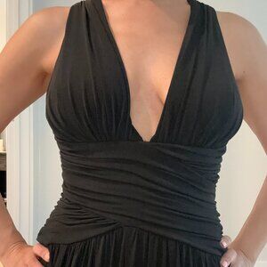 Marilyn Monroe inspired black halter maxi dress